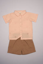 Embroidered Schiffli Boys Shirt and Pant Set
