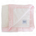 Luxury Duo Satin Border Blanket - Pink/Ivory