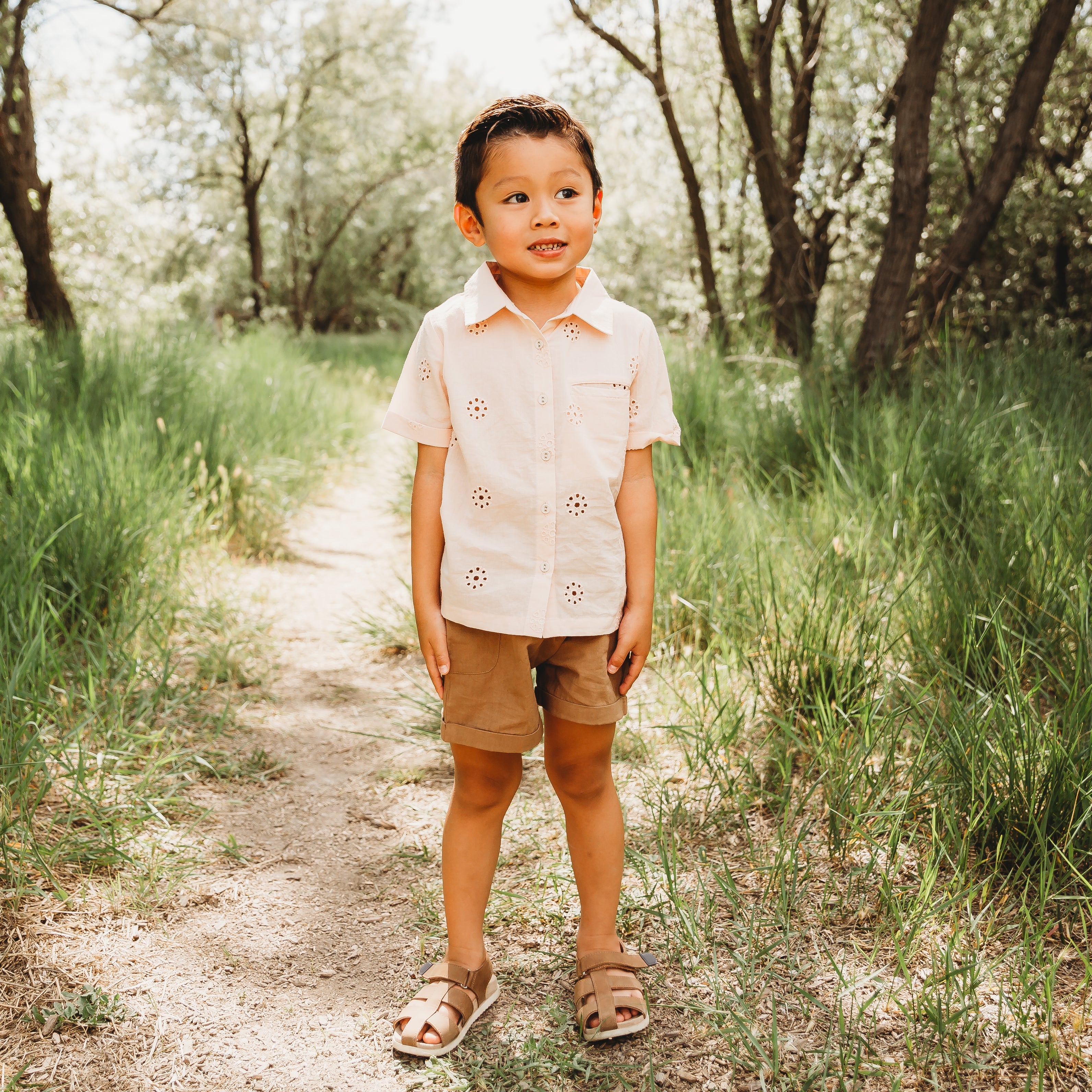 Embroidered Schiffli Boys Shirt and Pant Set