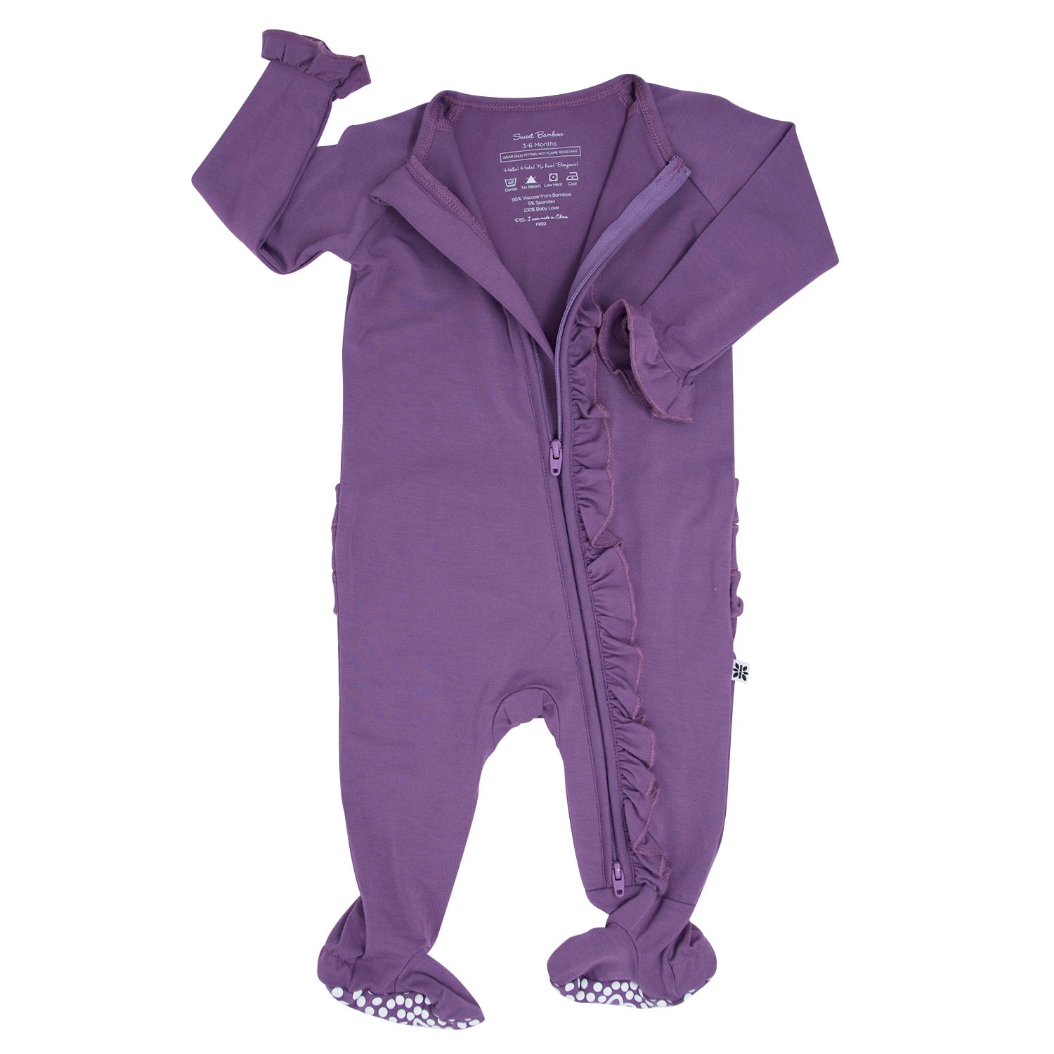 Deep Purple Ruffle Footie