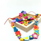 Wooden Bead Hearts & Butterflies Necklace