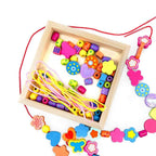 Wooden Bead Hearts & Butterflies Necklace